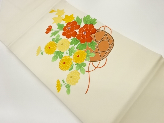 JAPANESE NAGOYA OBI / SHIOZE / KINSAI / EMBROIDERY / FLOWER VASE